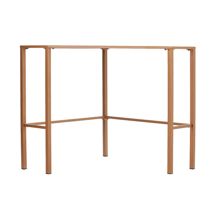 Keaton Metal/Glass Corner Desk – Soft Gold