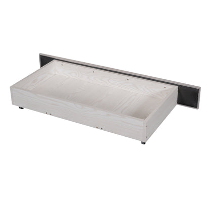 Full Size Storage Bed Velvet Upholstered Platform Bed with a Big Drawer - Gray