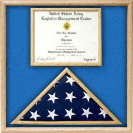 US Marine Corp Flag and Certificate Display Case/ award case. by The Military Gift Store