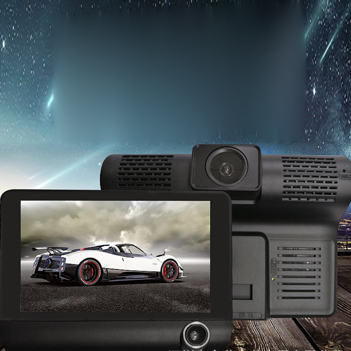 Safe Drive Dual Camera Car Dash Cam With Large Screen by VistaShops