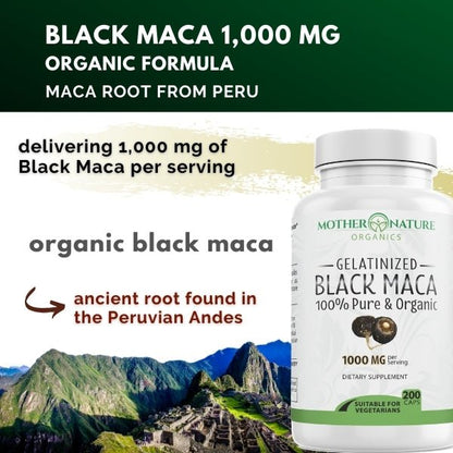 Black Maca Capsules by Mother Nature Organics