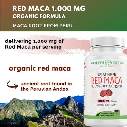 Red Maca Capsules by Mother Nature Organics