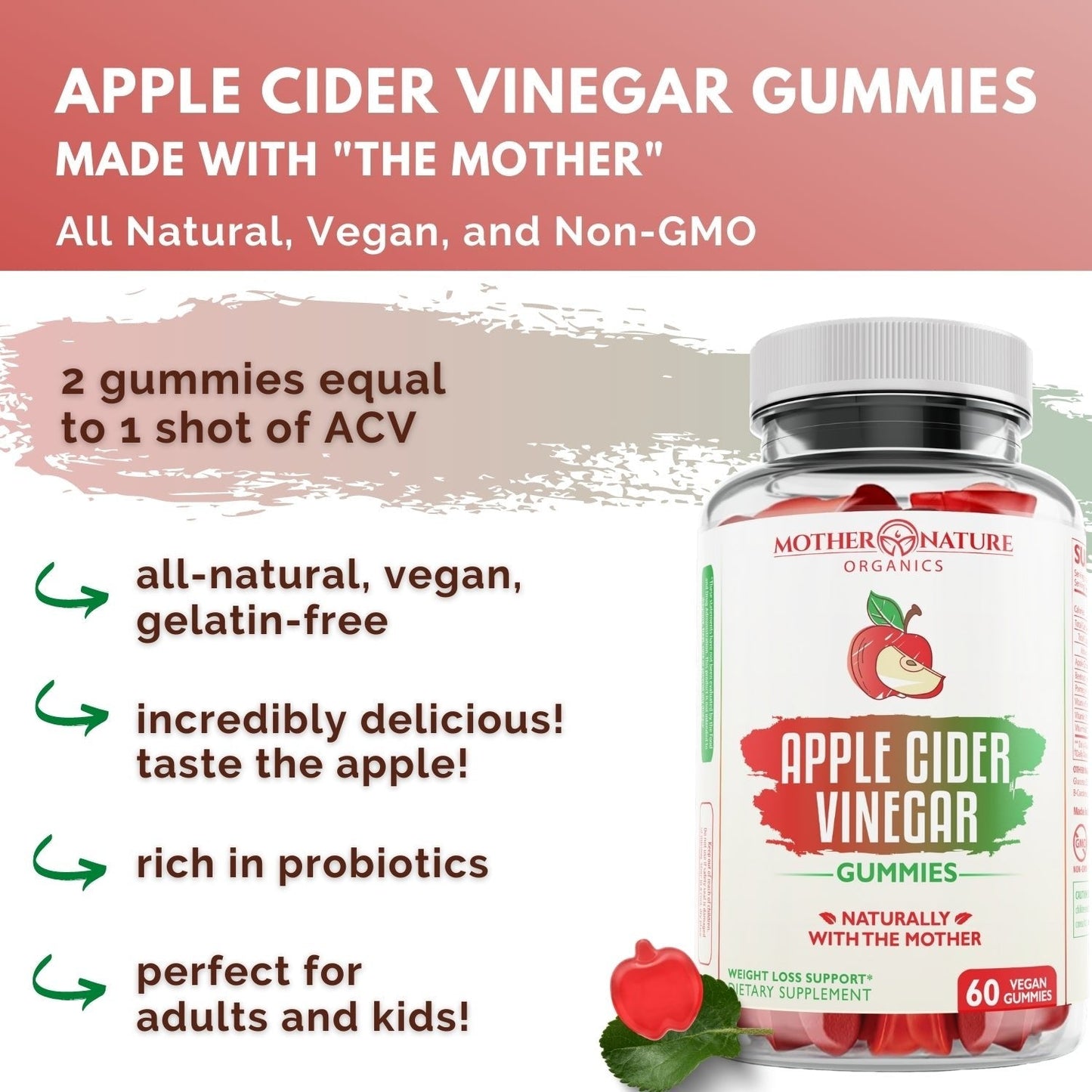 Apple Cider Vinegar Gummies by Mother Nature Organics
