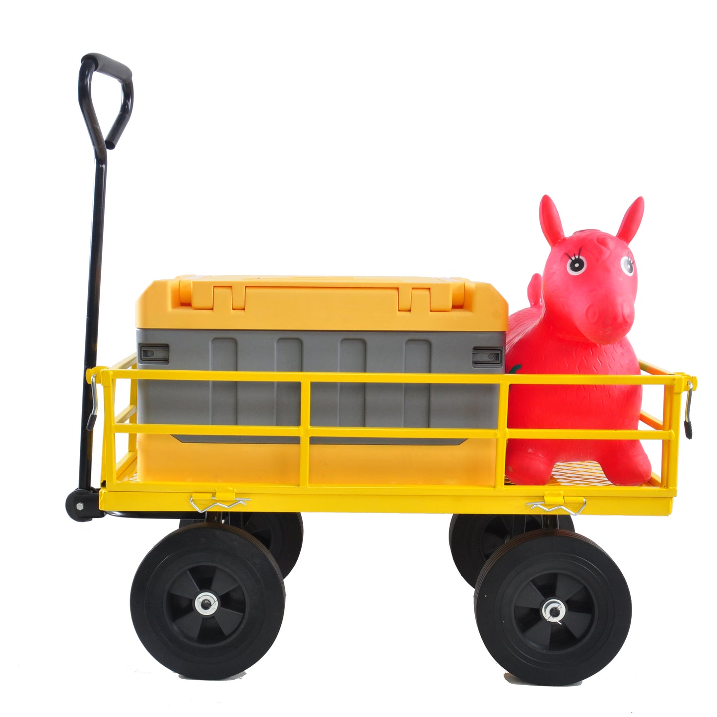 Tools cart Wagon Cart Garden cart trucks make it easier to transport firewood （Yellow colour）