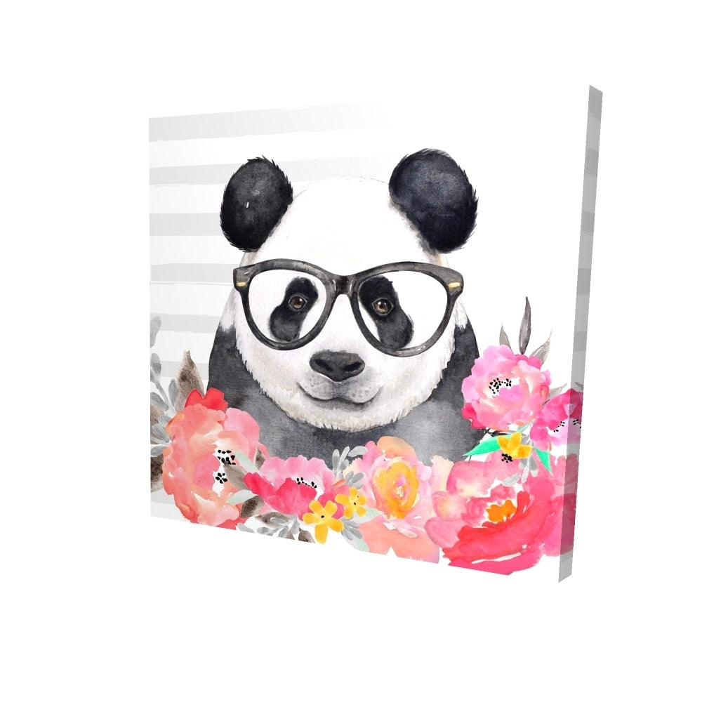 Panda with glasses - 08x08 Print on canvas