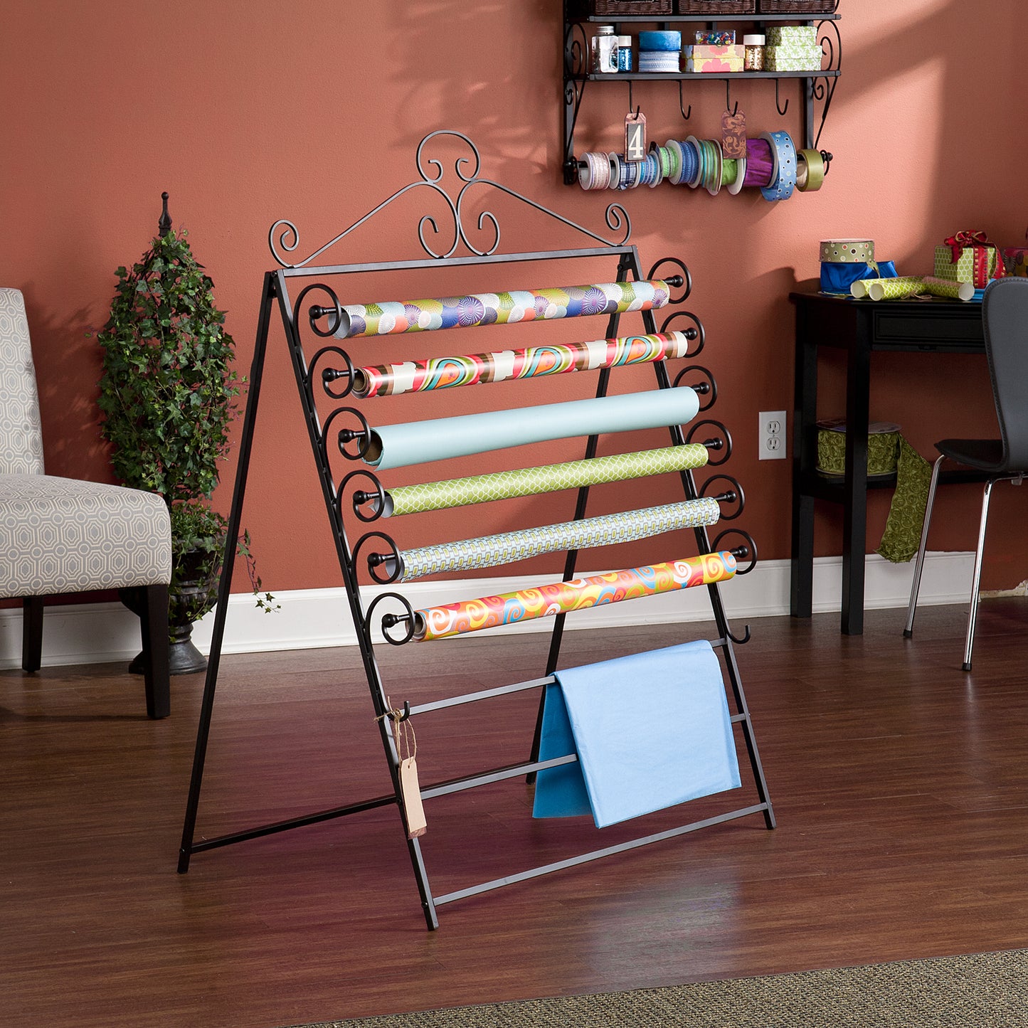 Vatrevo Easel/Wall Mount Craft Storage Rack Black