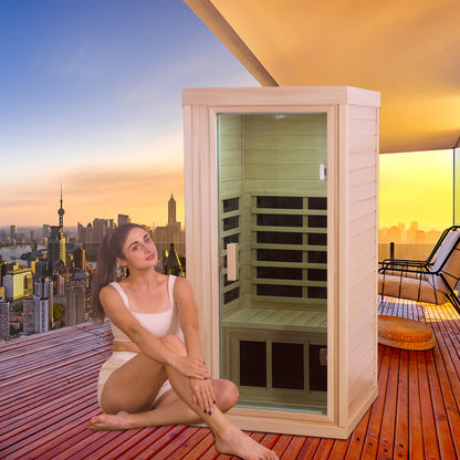 Mini One Person Basswood Far Infrared Sauna Room