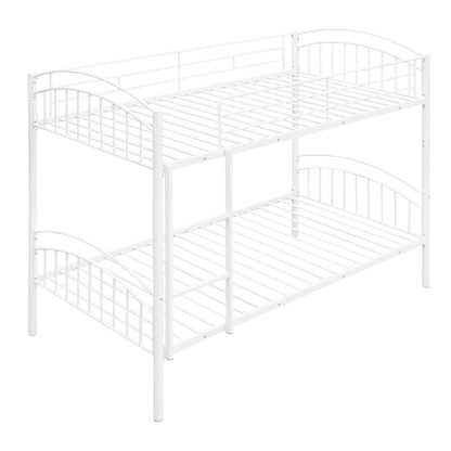 Twin Over Twin Metal Bunk Bed,Divided into Two Beds(White)（OLD SKU:MF280424AAK）