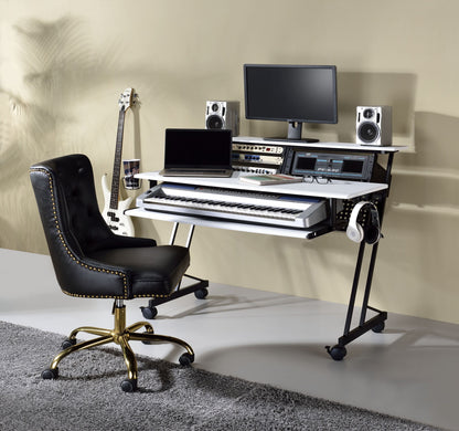 ACME Suitor Computer Desk, White & Black 92902