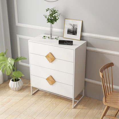 Solid wood special shape square handle design with 4 drawers bedroom furniture dressers