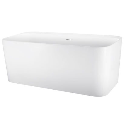 59" 100% Acrylic Freestanding Bathtub，Contemporary Soaking Tub，white Bathtub