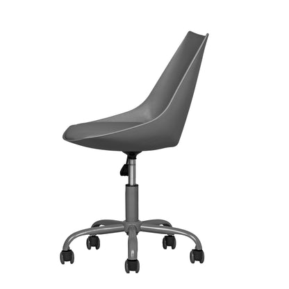 Home Office Desk Chair Computer Chair Fashion Ergonomic Task Working Chair with Wheels Height Adjustable Swivel PU Leather Grey