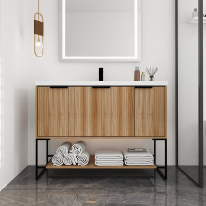 48 Inch Freestanding Bathroom Vanity With Resin Basin,48x18