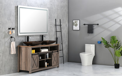 60 in. W x 36 in. H Frameless LED Single Bathroom Vanity Mirror in Polished Crystal\\n Bathroom Vanity LED Mirror with 3 Color Lights Mirror for Bathroom Wall