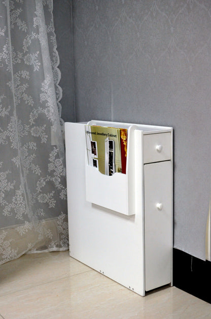 Bathroom Storage Cabinet Side Cabinet Space Saving Cabinet,White