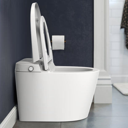 Smart Toilet U-Shaped LED Light Automatic Flush with Remote Control/Foot Sensor/Night Light T162A