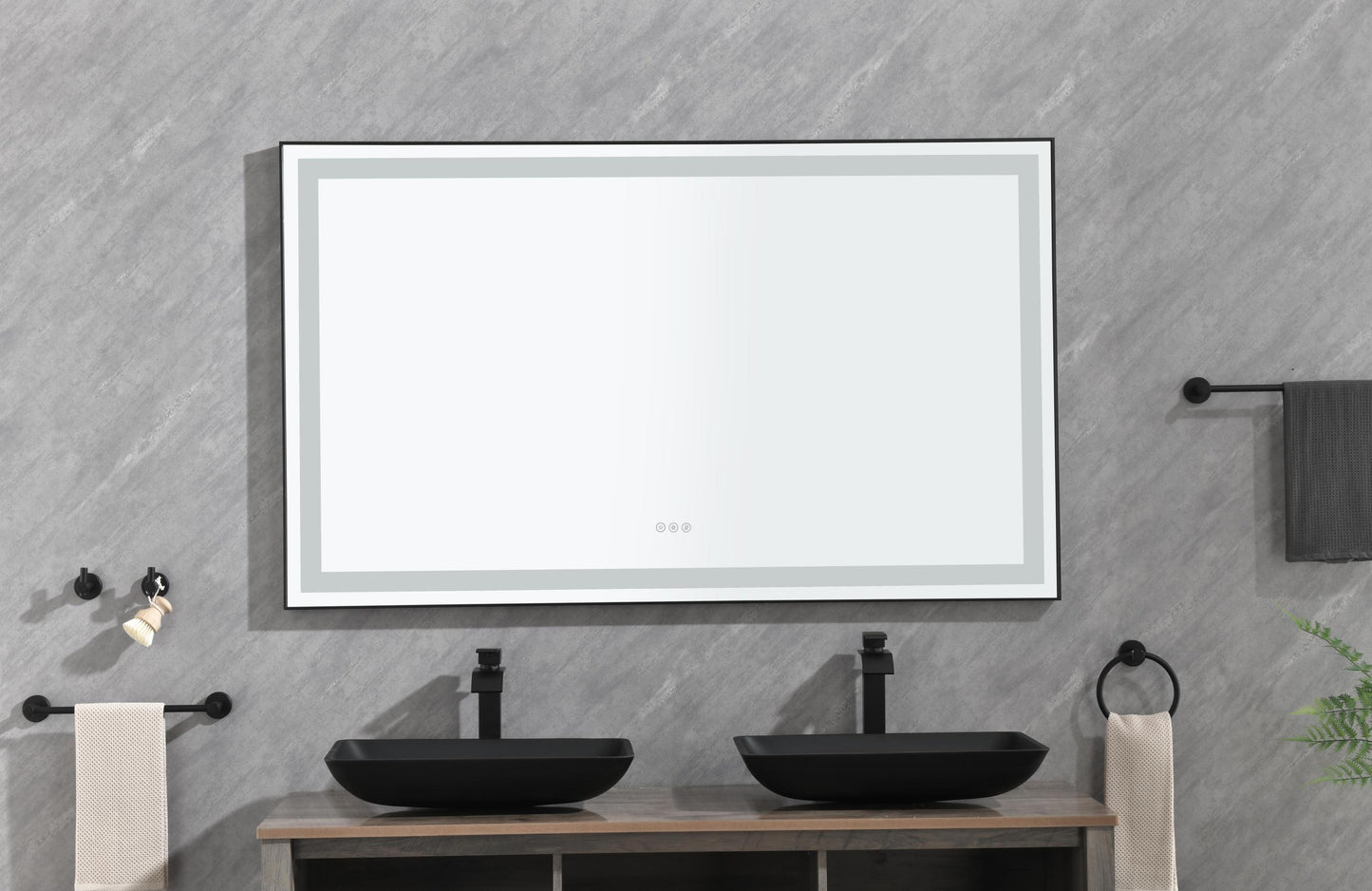 LTL needs to consult the warehouse address72*48 LED Lighted Bathroom Wall Mounted Mirror with High Lumen+Anti-Fog Separately Control
