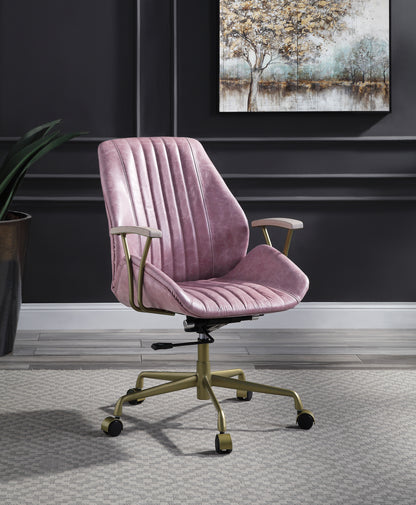 ACME Hamilton Office Chair in Pink Top Grain Leather OF00399