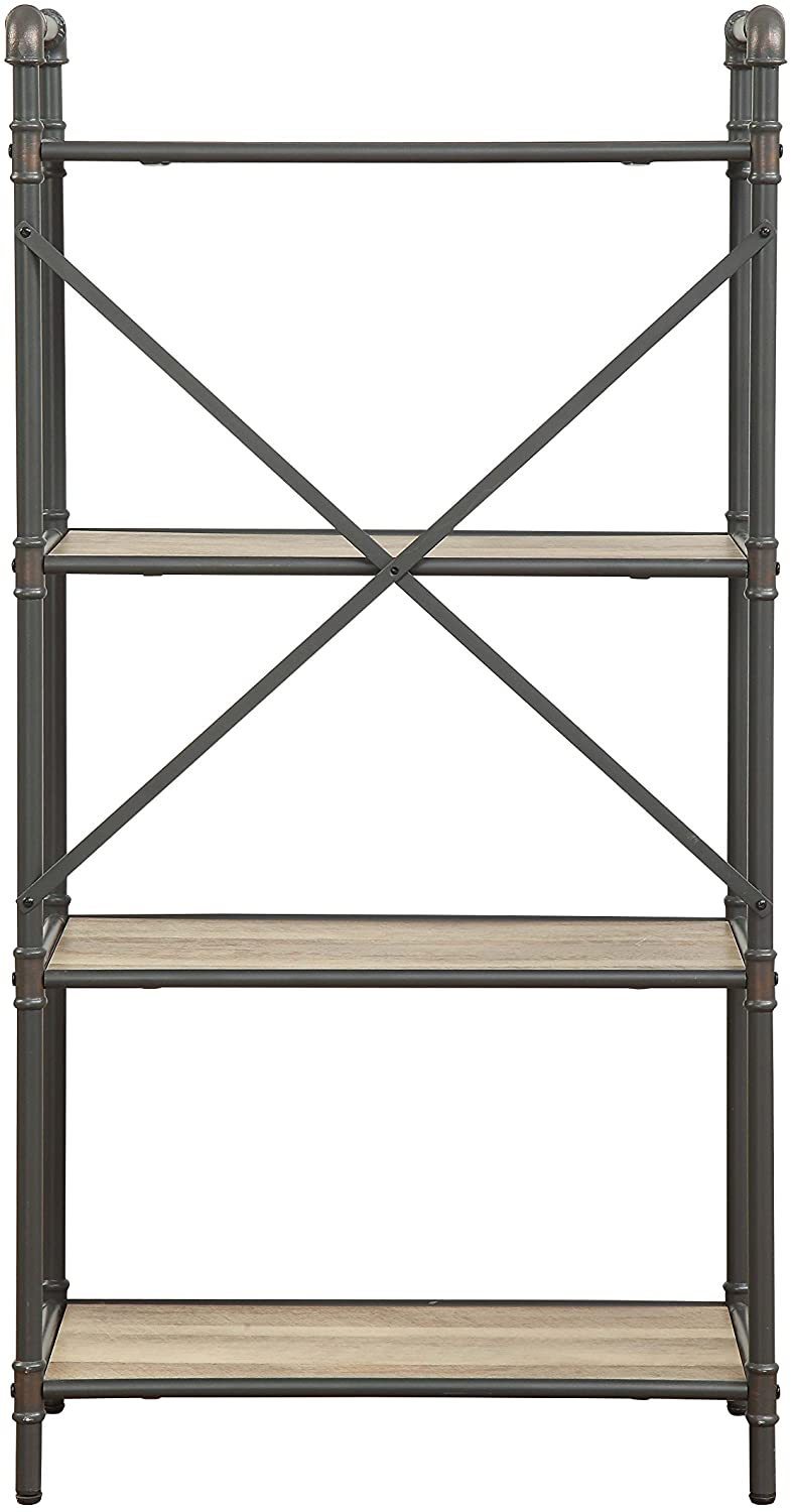 ACME Itzel Bookshelf in Antique Oak & Sandy Gray 97163