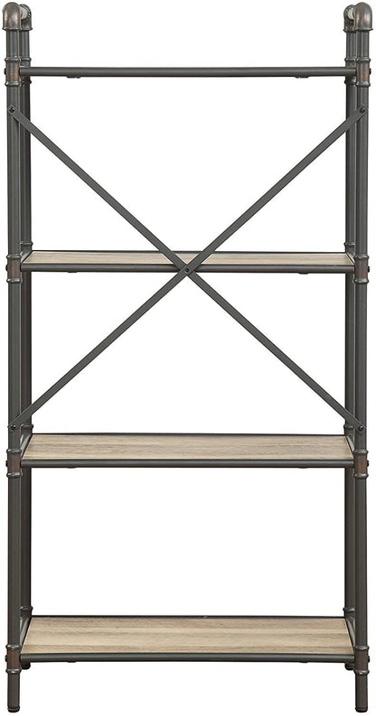 ACME Itzel Bookshelf in Antique Oak & Sandy Gray 97163