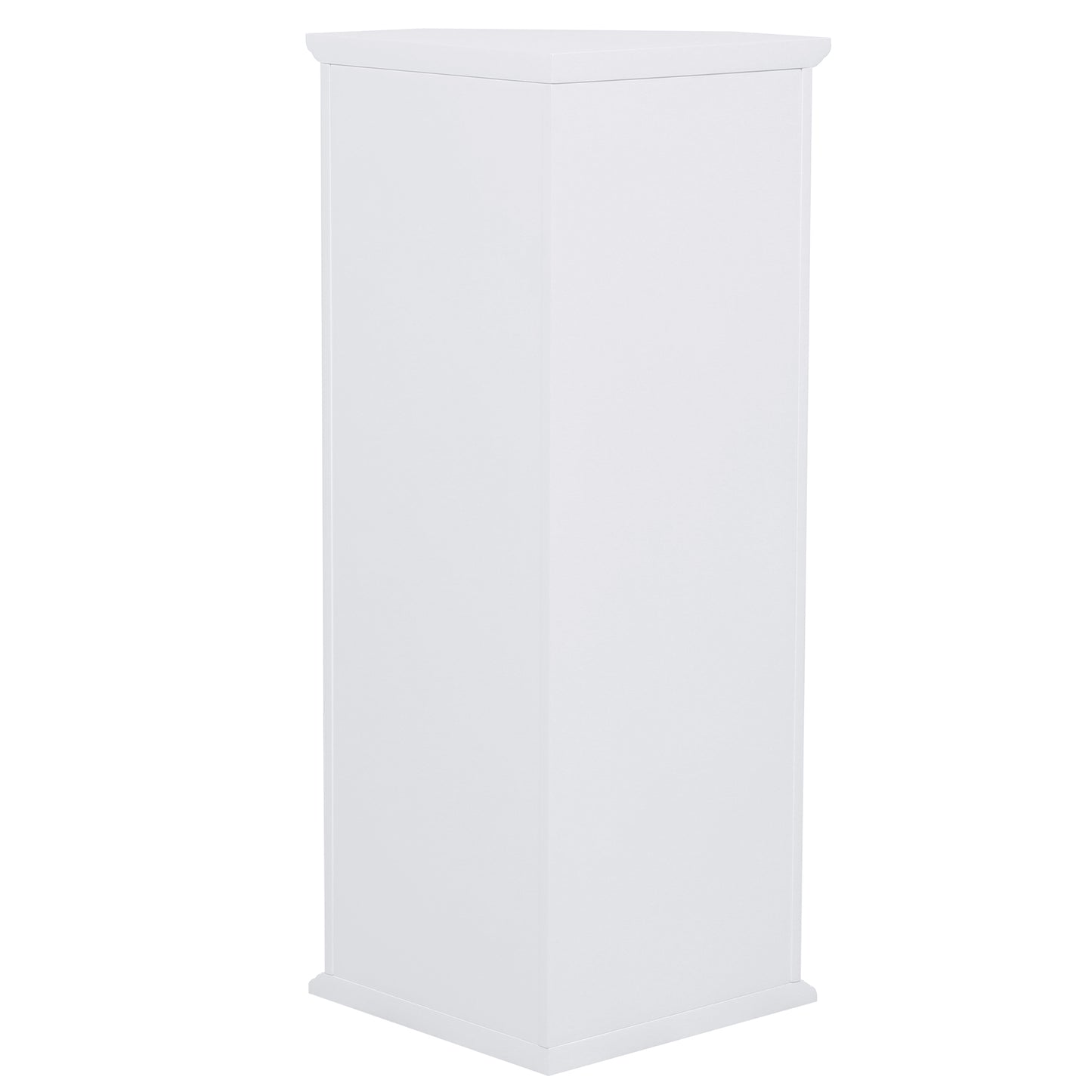 Freestanding Bathroom Cabinet with Glass Door, Corner Storage Cabinet for Bathroom, Living Room and Kitchen, MDF Board with Painted Finish, White