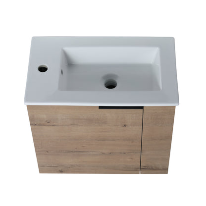 Bathroom Vanity with Sink 22 Inch for Small Bathroom,Floating Bathroom Vanity with Soft Close Door,Small Bathroom Vanity with Sink, 22x13 （KD-Packing）