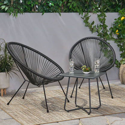 Great Deal Furniture Alexis Outdoor Woven Chair Black （set of 2）