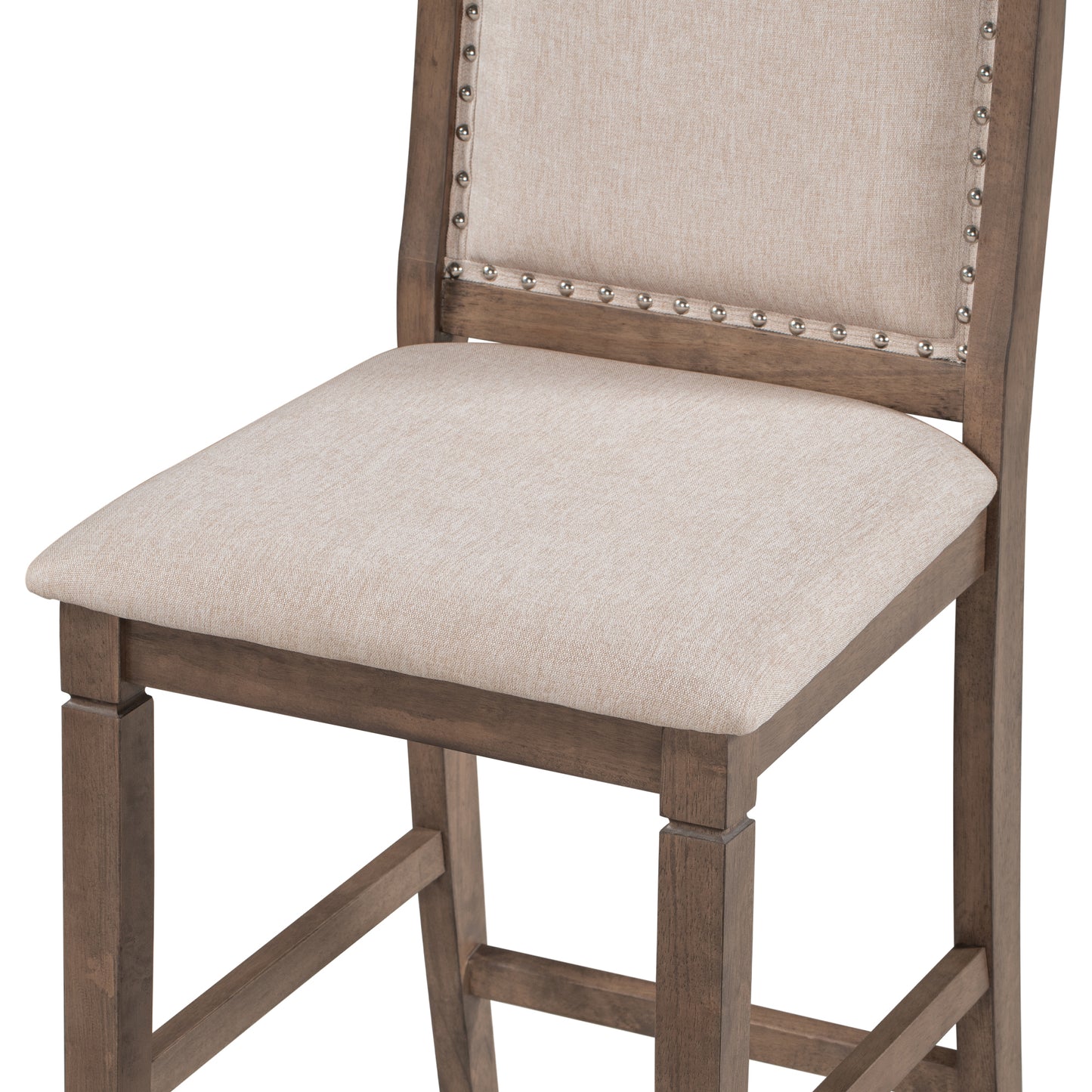 TOPMAX 2-Piece Upholstered Wood Breakfast Nook Dining Chairs for Small Places, Brown