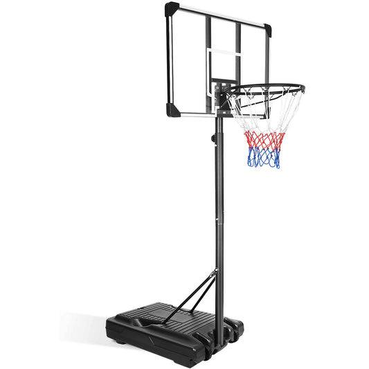 Portable Basketball Hoop & Goal Basketball Stand Height Adjustable 6.2-8.5ft with 35.4Inch Transparent Backboard & Wheels for Youth Teenagers Outdoor Indoor Basketball Goal Game Play