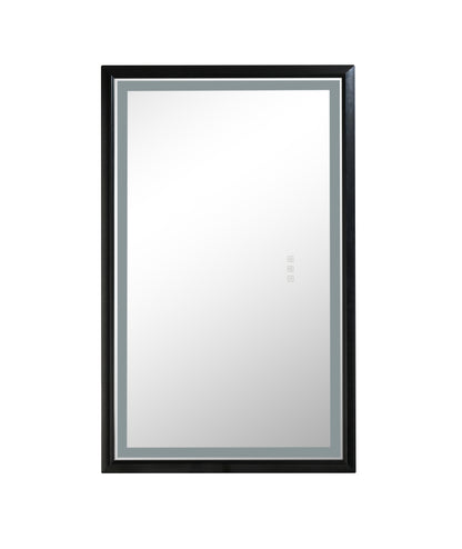 42 in. W x24 in. H Oversized Rectangular Black Framed LED Mirror Anti-Fog Dimmable Wall Mount Bathroom Vanity Mirror