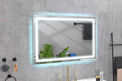 48 x 36 Inch LED Mirror Bathroom Vanity Mirrors with Lights, Wall Mounted Anti-Fog Memory Large Dimmable Front Light Makeup Mirror