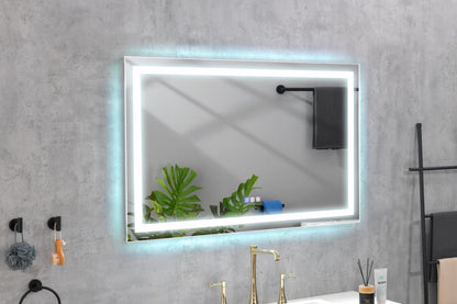60 in. W x 36 in. H Frameless LED Single Bathroom Vanity Mirror in Polished Crystal\\n Bathroom Vanity LED Mirror with 3 Color Lights Mirror for Bathroom Wall 60 Inch Smart Lighted Vanity Mirrors Dimm