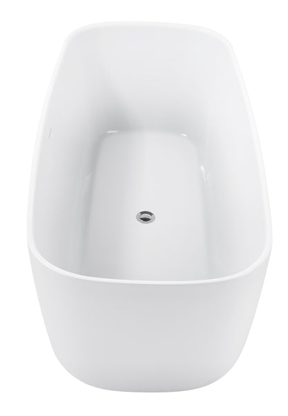 59" 100% Acrylic Freestanding Bathtub，Contemporary Soaking Tub，white bathtub