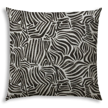 MUMBAI Black Jumbo Indoor/Outdoor - Zippered Pillow Cover