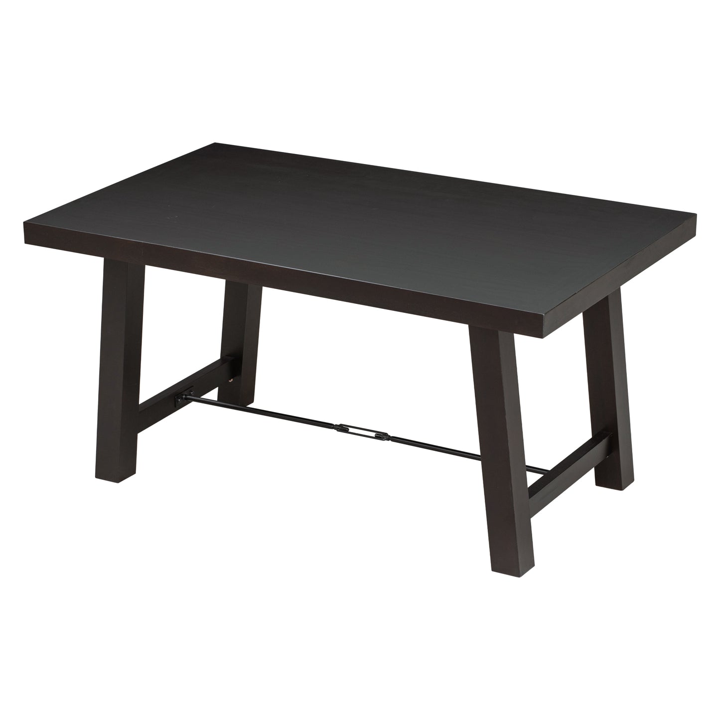 TREXM Wood Dining Table Kitchen Furniture Rectangular Table, Seats up to 6 (Espresso)