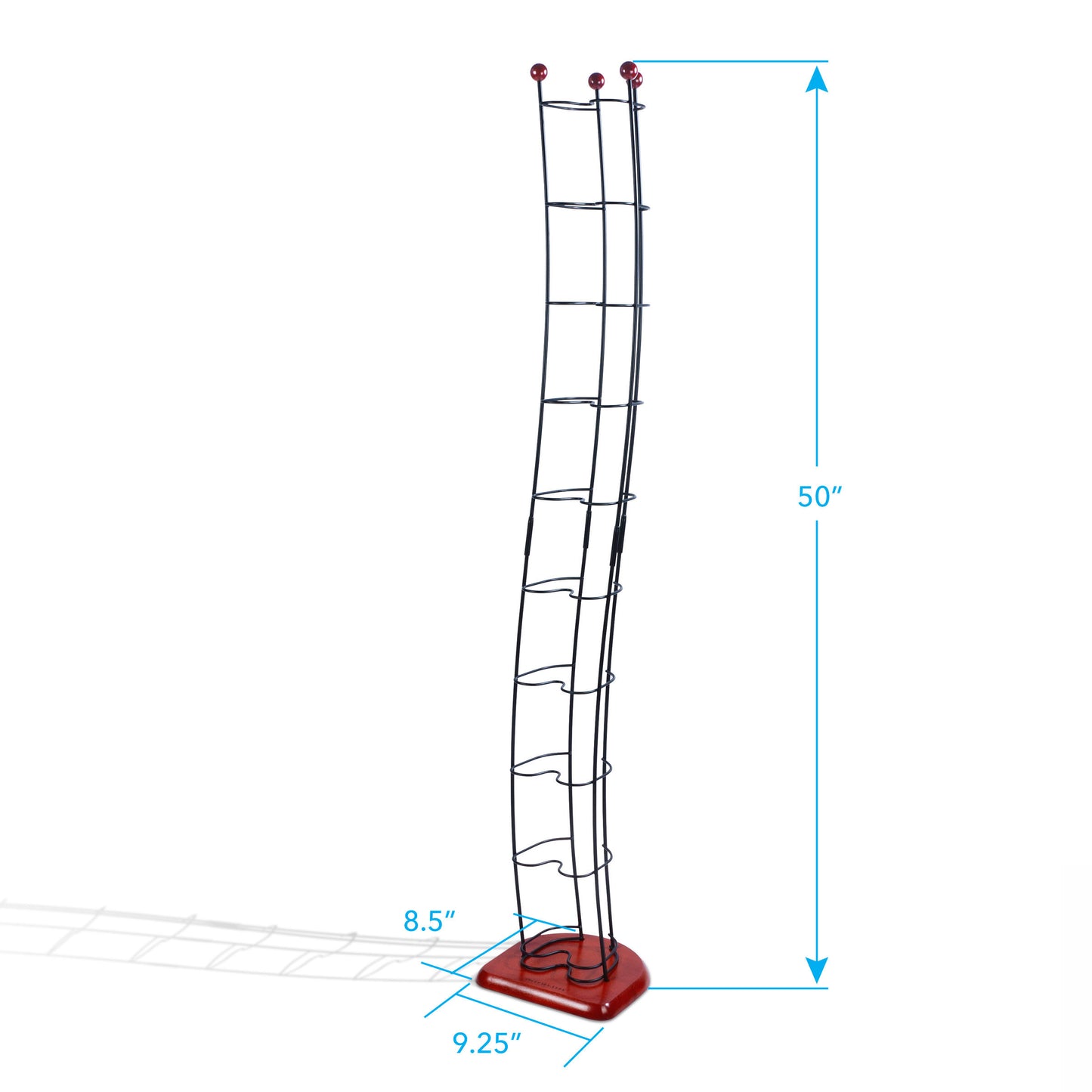 Wave Tower- 110 CD Black Steel w/ Cherry Wood Base