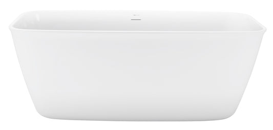 59" 100% Acrylic Freestanding Bathtub，Contemporary Soaking Tub，white bathtub