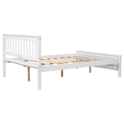 Full Bed with Headboard and Footboard for Kids, Teens, Adults,with a Nightstand ,White