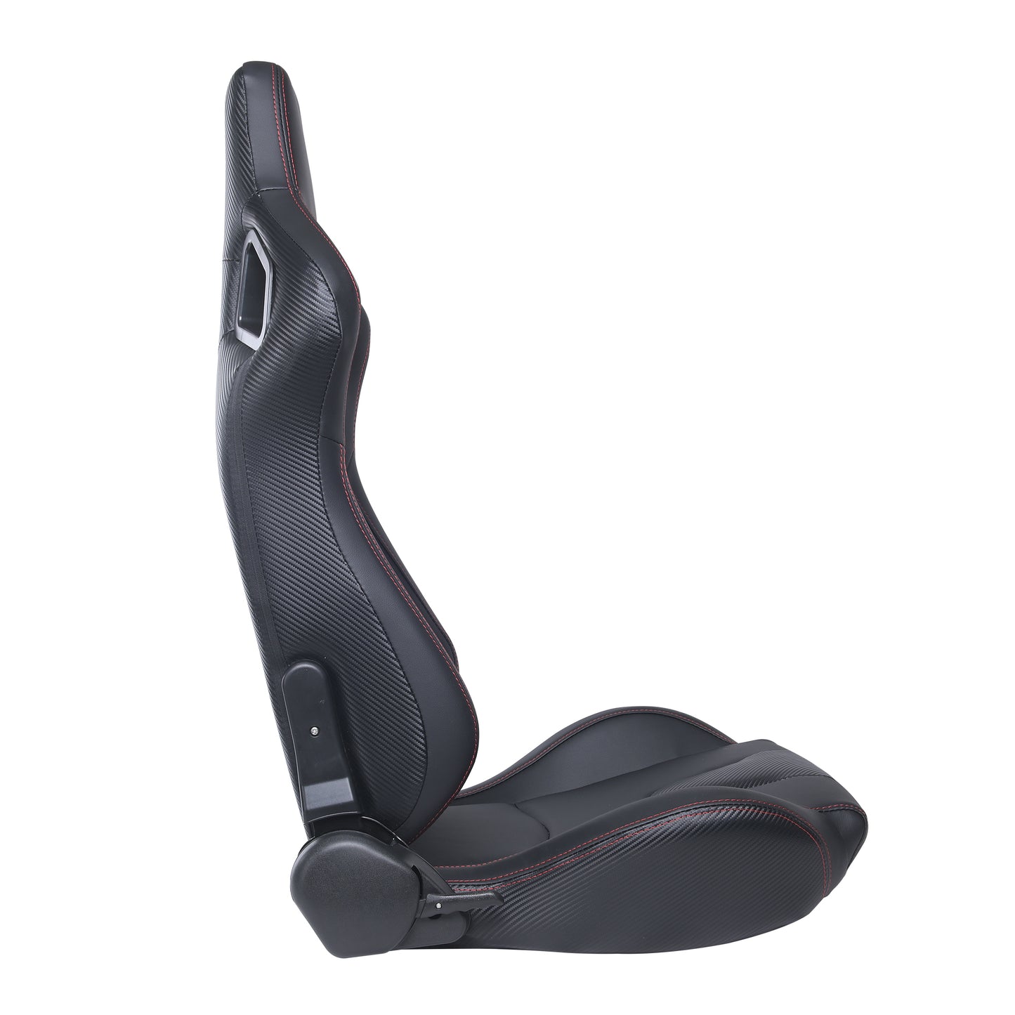 RACING SEAT  ALL BLACK SIMULATOR LEATHER WITH DOUBLE SLIDER 2PCS