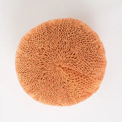 Indoor handmade modern orange fabric woven pouf