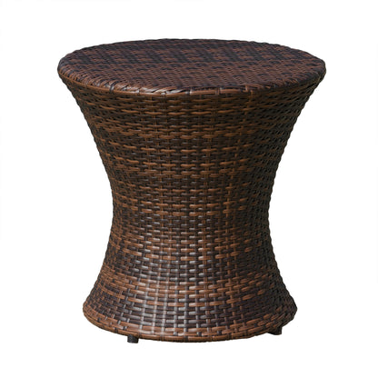 Townsgate Outdoor Brown Wicker Hourglass Side Table