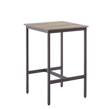 Bar Table Set with 2 Bar stools PU Soft seat with backrest (Grey，23.62’’w x 23.62’’d x 35.43’’h)