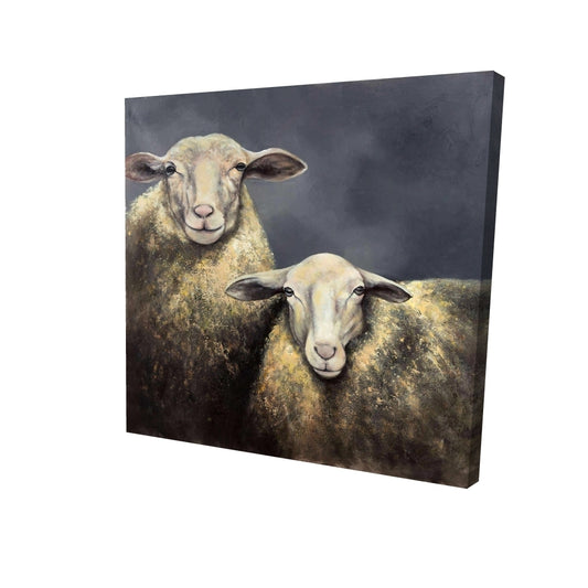 Two sheeps - 32x32 Print on canvas