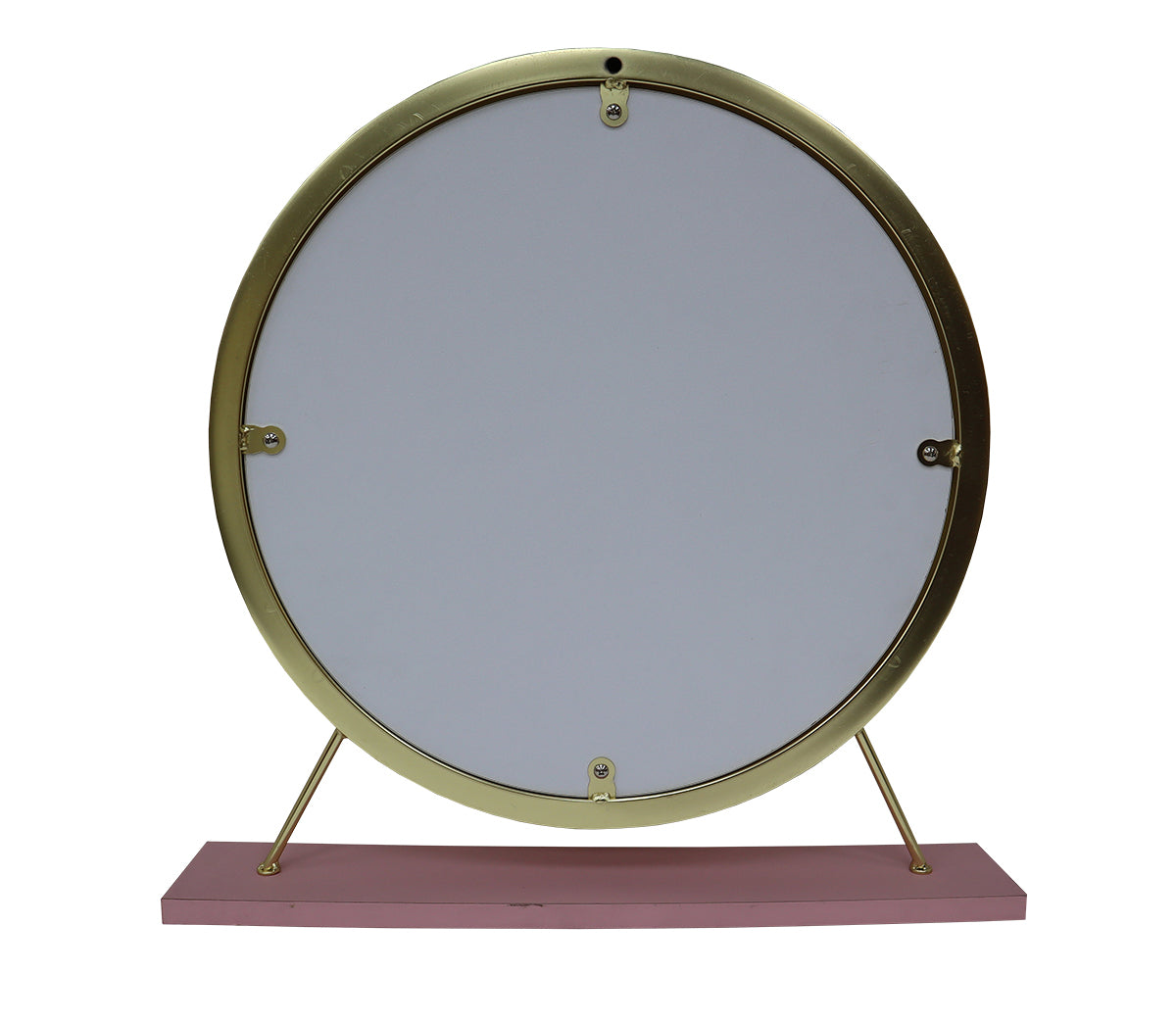 ACME Adao Vanity Mirror & Stool, Faux Fur, Mirror, Pink & Gold Finish AC00934