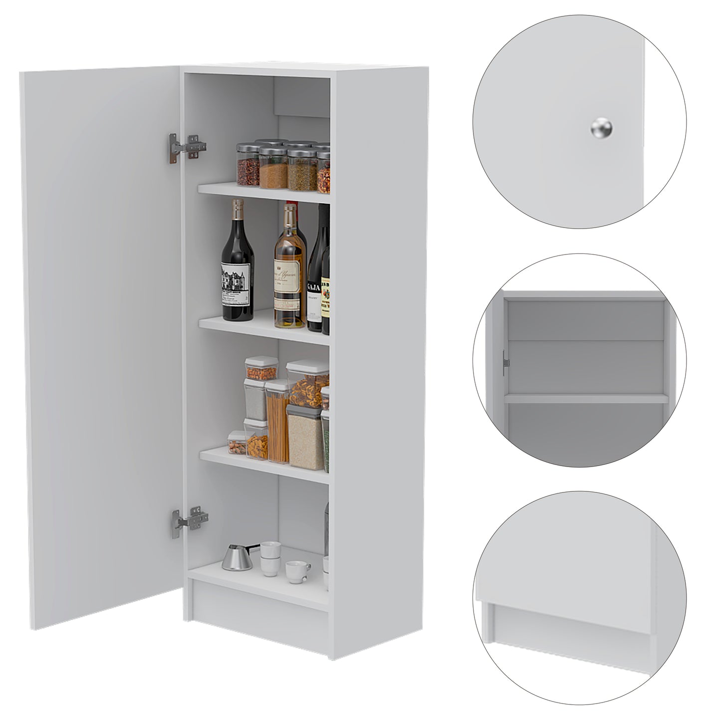 Richmond Rectangle Pantry Cabinet White