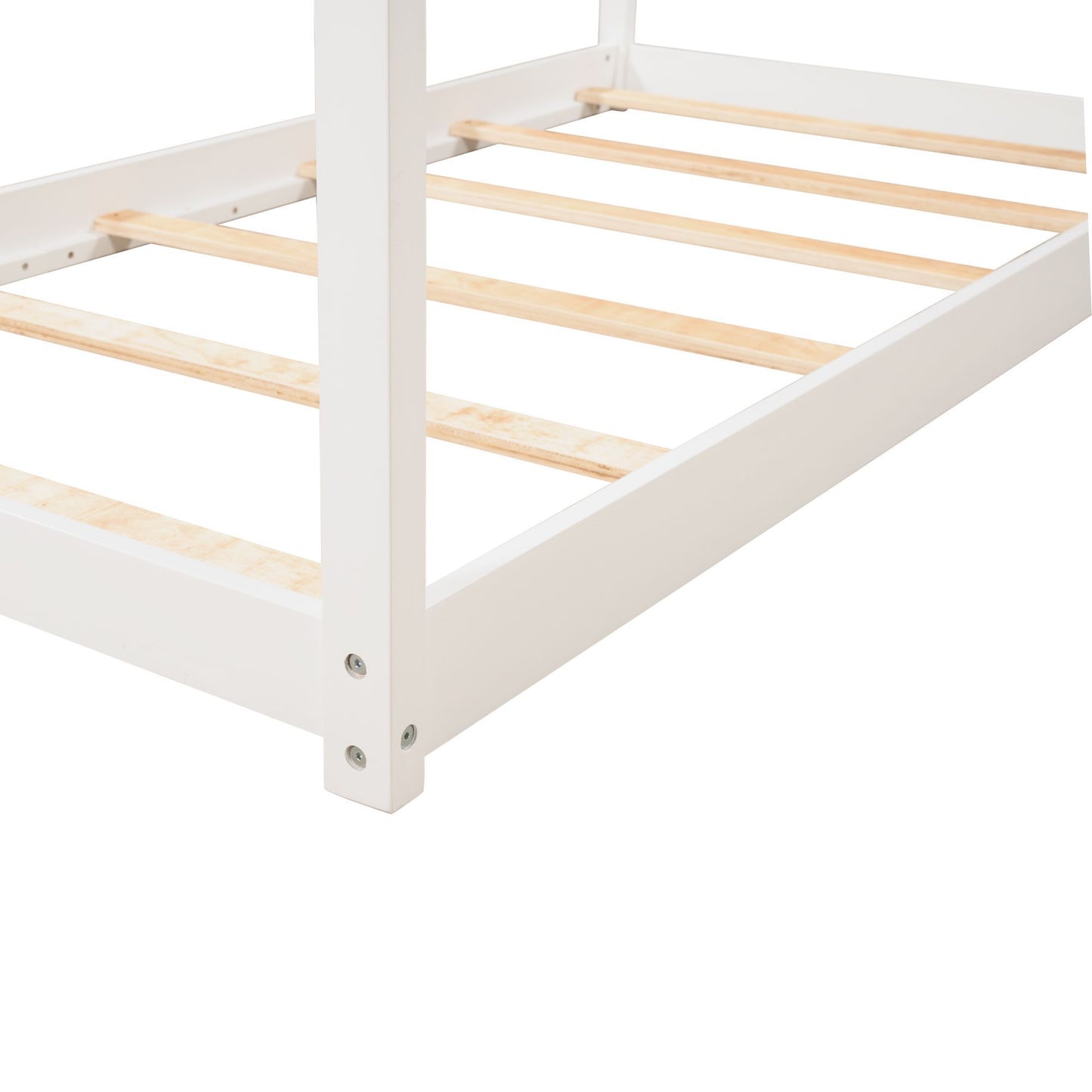 Twin Size Wooden House Bed, White(New)