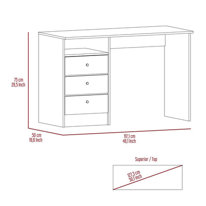 Providence 3-Drawer 1-Shelf Computer Desk Smokey Oak