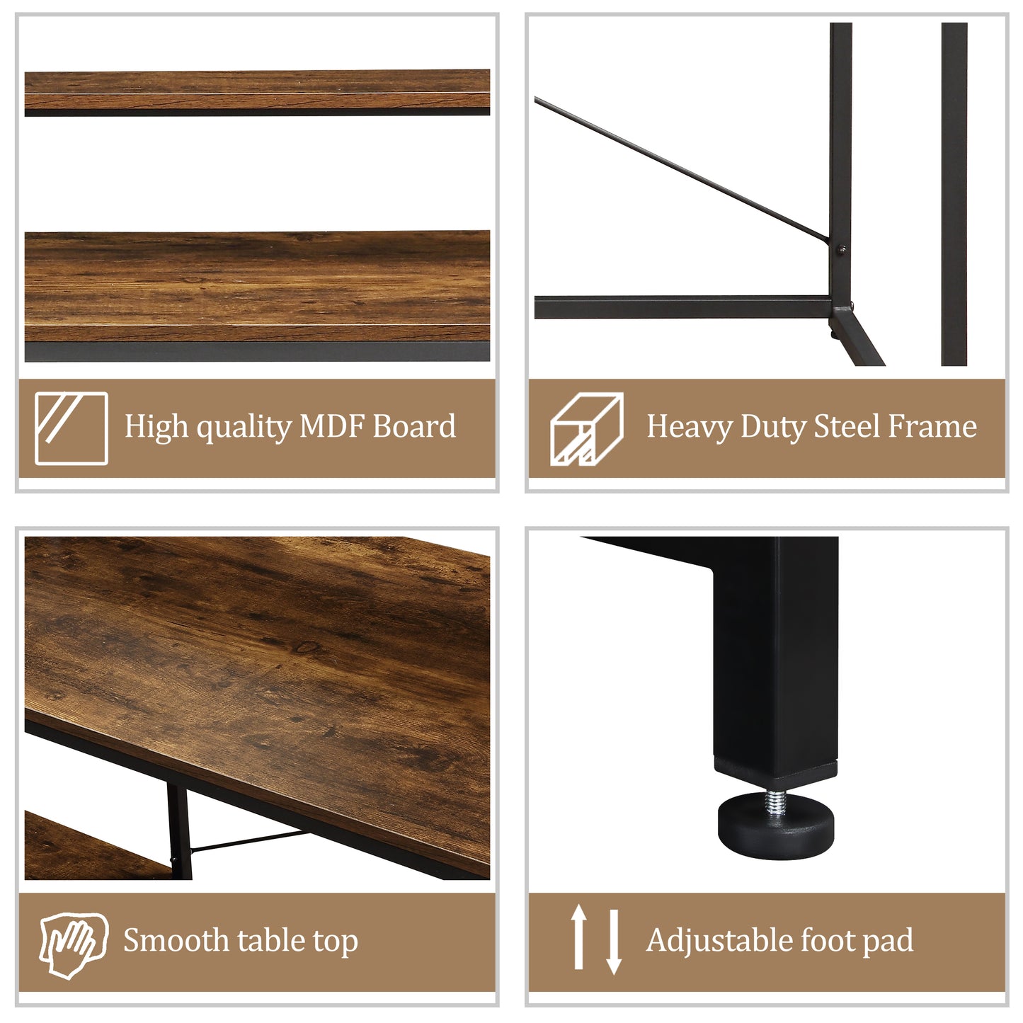 Home Office Computer Desk with Storage Shelves and Monitor Stand Riser Shelf Study Writing Desk Computer Table (OLD SKU: WF198006AAT)