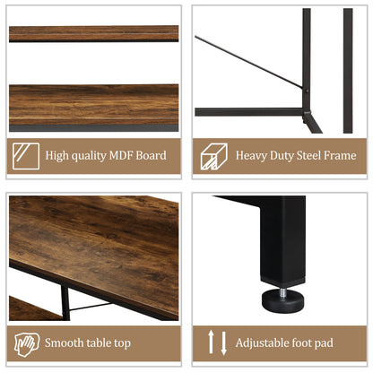 Home Office Computer Desk with Storage Shelves and Monitor Stand Riser Shelf Study Writing Desk Computer Table (OLD SKU: WF198006AAT)