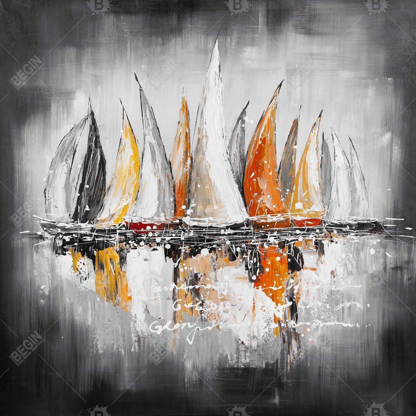 Sails on the winds - 12x12 Print on canvas